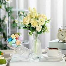 1/2/5/8/10个装 塑料条纹花瓶 透明花瓶 插花工艺品 适用于各种花束和装饰展示 节日和家居装饰 适用于餐桌装饰 婚礼家庭宴会花瓶装饰用品 - 無色 - 查看 5