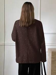 DAZY Chaqueta casual de mujer con lentejuelas, otoño - Café integral - Ver 2