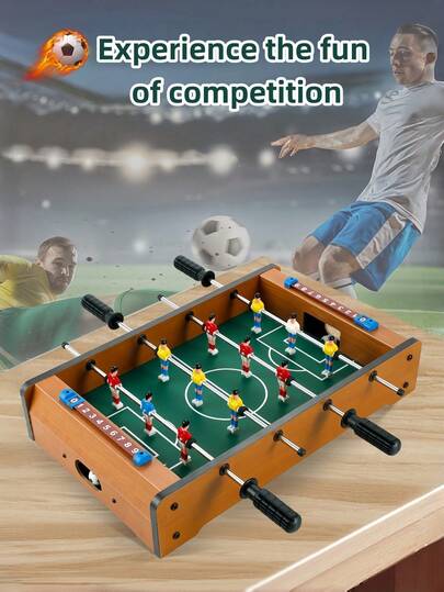 Mini Wooden Table Soccer Game 2 Player Desktop Football For Family Fun Adult Leisure Activity Holiday Season Birthday Gift Ideas Home Game Night Must Haves