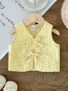 LMoss Kids ملابس علوية كامي مصنوع من الجاكار المحبوك للبنات، جميل، أنيق، حلو، عتيق وعصري. مناسب للأم والابنة، والأخوات. مناسب للربيع والصيف - أصفر - مشاهدة 3