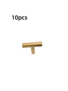 5个/10个简约金色把手，橱柜门抽屉把手，铝合金厨房橱柜旋钮，单孔抽屉旋钮（适用于梳妆台抽屉） - 金色 - 查看 4