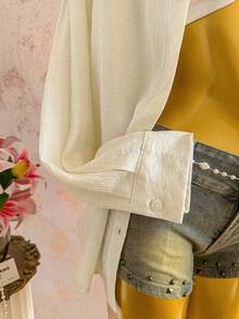 Sunnyshic 女士休闲亚麻混纺长袖衬衫，优雅百搭，适合日常穿着，春夏款