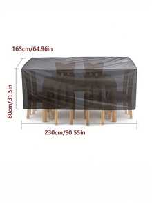 1 pieza Cubierta para muebles de exterior a prueba de agua, lluvia, nieve y viento, resistente a los rayos UV, de tela Oxford para jardín, césped y patio, color negro, con bolsa, organizador y almacenamiento - Negro - Ver 3