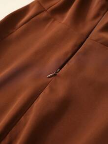 Franclia Women's Summer Solid Brown Cross Neck Ruffled Metal Buckle Hooded Sleeve Short Sleeve Elegant Long Dress Brown Dress Spring Outfit Women's Spring Outfit Summer Clothing Women's Summer Outfit Summer Dress Elegant Party Dress Party Dress Graduation Dress Graduation Dress Elegant Dress Women's Elegant Outfit Women's Elegant Outfit Prom Role Play Elegant, Fashionable, Casual, Commuter, Business Office, Everyday Casual, Versatile Temperament, Urban Teacher Professional Attire Sexy Date Outfit Women's Date Outfit Women's Holiday Outfit Women's Clothing Sexy Women's Clothing Party Outfit Women's Thanksgiving Outfit Women's Thanksgiving Dress New Year's Outfit New Year's Party Outfit Women's Clothing