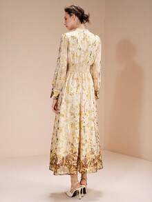 Chiquease Neues bedrucktes Kleid mit Taillengürtel, figurformend, für Herbst/Winter - Verschiedenfarbig - Übersicht 4