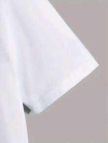 女士幸运四叶草字母印花圆领T恤 - 白色 - 查看 3