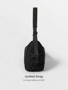 GLOWMODE 22L Daily Go Quilted Water Resistant Water Bottle Storage Zipper Pockets Adjustable Crossbody Bag Daily Casual Wear - Black - View 3