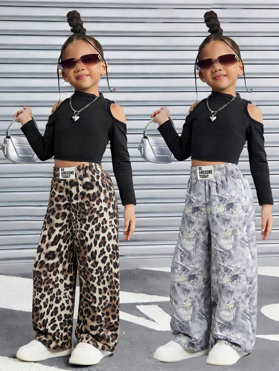 SHEIN Fashionable High Waist Leopard Print Casual Pants For Women, European And American Style, Versatile, Spring/Summer - Multicolor - View 1