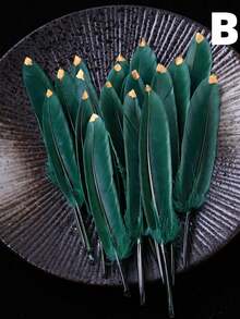 10PCS 4-6 Inch Artificial Goose Feathers Multicolor DIY Craft Supplies For Headdress Clothing Decor Carnival Costume Party Home Decoration - one size fits all - View 14
