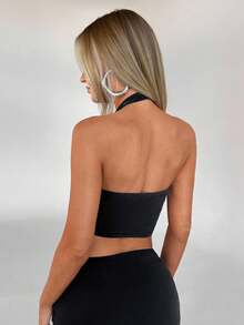 3件套 Aloruh 度假休闲吊带背心，金属扣露背不对称下摆上衣，黑/红，适合假日、约会、下午茶、度假、音乐节、波西米亚风等场合，春季女士背心，吊带上衣 - 彩色 - 查看 11