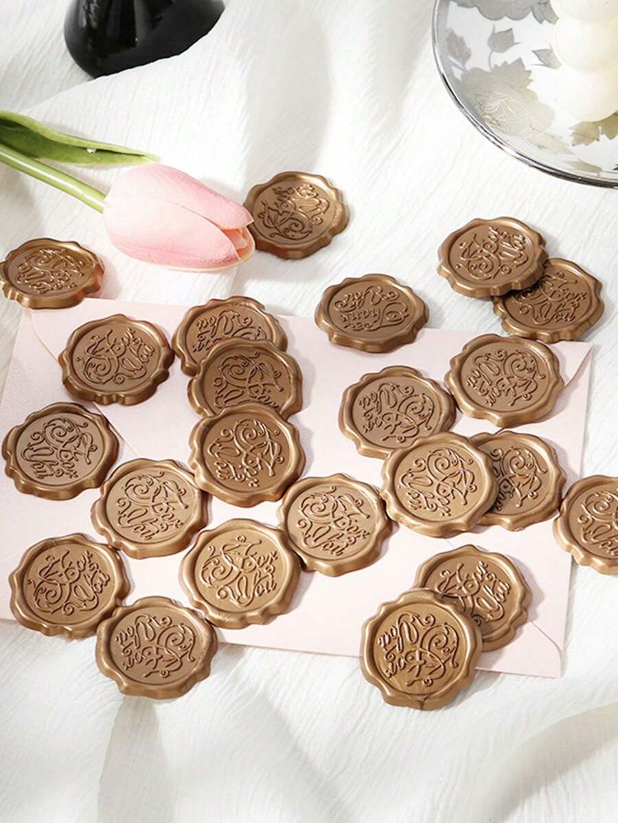 10 Pieces Of DIY Envelope Sealing Stickers, Handmade Gift Packaging Sealing, Paint Printing, Alias Called Double-Sided Paint Printing Stickers - Wax Seal (antique Bronze) - View 1