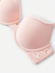 LUVLETTE Dream Curve Support + Smooth & Lace Push Up Pink Classic  Demi Lingerie Bra
