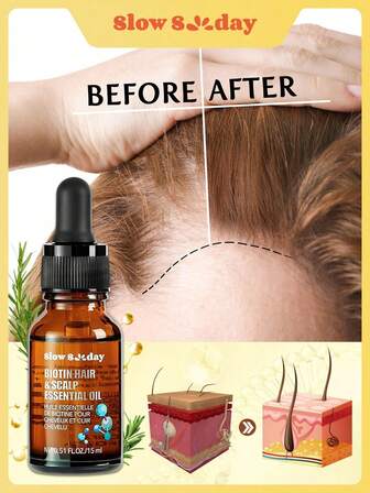 Slow Sunday Botion Hair & Scalp Essential Oil, Biotin, Rosemary Oil, Get Weightless Hair Care, Maintain A Healthy Scalp, Suitable For All Hair Types, Perfect For Autumn And Winter Hair Care, Ideal For Holiday, Party, Travel, Outdoor Activity, Y2k Fashion, And Cosplay, Thanksgiving, Christmas, Holiday Gifts