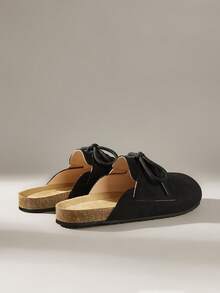 Solecia 女士系带休闲平底鞋，百搭时尚 - 黑色 - 查看 4