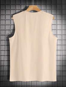 Manfinity RSRT Men's Casual Vacation Sun Print Tank Top - Khaki - View 3