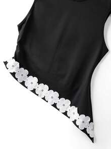 GlowEve CURVE Plus Size Women Elegant Floral Embroidery Camisole And Pants Set - Black - View 4