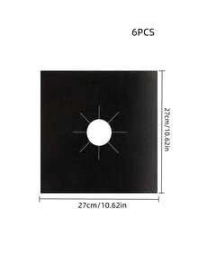 2/4/6pcs Extra Thick Reusable Gas Range Stovetop Burner Protector Pad Liner Cover - Easy To Clean And Protects Your Kitchen From Messes - Black - View 4