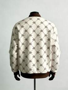 Manfinity Dauomo Men's Casual Fashion Street Full Print Zip-Up Baseball Jacket, Spring/Autumn - Multicolor - View 2