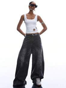 LYSMO 女士时尚嘻哈露背背心 - 白色 - 查看 9