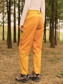 In My Nature Women's Orange Woven Fabric Outdoor Cargo Pants With Pockets Long For Hiking - Orange - View 7