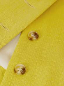 Revavyn 时尚设计感优雅百搭休闲高端优雅马甲外套 - 黃色 - 查看 7