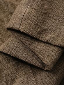 DAZY Bộ đồ nữ mùa hè gợi cảm kiểu nghỉ mát, màu trơn, gồm áo trễ vai buộc dây phía trước và quần ống rộng, kiểu dáng 2 mảnh, thích hợp cho mùa xuân. - màu nâu - Xem 6