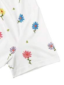 Resyla Áo thun ngắn tay in họa tiết hoa, áo thun mùa hè, áo nữ thời trang, áo thun phong cách. - Nhiều màu - Xem 6