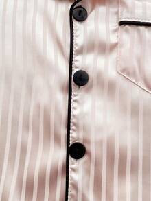 4件套女婴长袖短裤睡衣套装，仿丝绸提花面料 - 彩色 - 查看 6