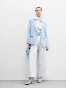 CUCCOO BIZCHIC Spring And Autumn Fashion Square Toe Heel Shoes Women's Korean Version Buckle Sleeve Casual Shoes Women's One Pedal Mary Jane Women's Shoes Valentine's Day - Blue - View 6