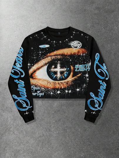 Street Life Unisex Lässig Pullover mit Kordelzug, Streetstyle Grafik-Muster Rundhals T-Shirt