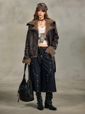 Veste femme vintage délavée Y2K grunge PUNK