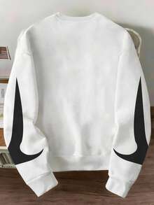 Manfinity Joysei Men's Contrast Graphic Print Crew Neck Long Sleeve Pullover Sweatshirt - Multicolor - View 2