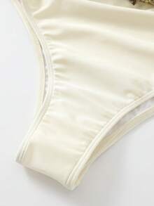 SHEIN Swim Chicsea Bộ đồ bơi liền thân nữ mùa xuân/hè 2026 mới, phối màu, chất liệu bóng, kiểu quây ngực, thích hợp mặc đi biển. - Nhiều màu - Xem 7