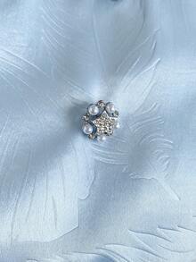 PrepCrw 1件装少女优雅都市学院风白色羽毛图案荷叶边无袖圆领连衣裙，适合外出、聚会、节日、派对、秋季、冬季、春季、夏季、情人节、婚礼等场合。 - 藍色 - 查看 8