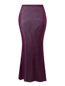 Swim Oasis Plus Size Floral Accent Sexy Solid Color Women Swimwear Set - Purple - View 4