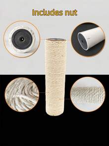 1pc [Cat Climbing And Grooming Post] Cat Climbing Post, Sisal Rope Cat Scratching Post, For Cats To Climb And Groom Their Fur. - Multicolor - View 2