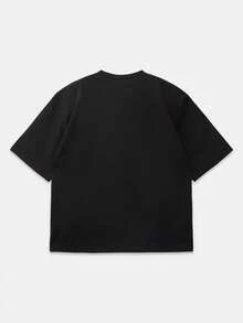 Manfinity VCAY Camisetas Gráficas Masculinas, Um Must-Have para o Uso Casual Diário, Camisetas de Manga Curta Decote Redondo Folgadas - Preto - Visão 7