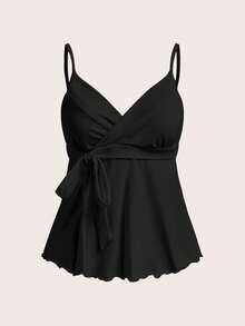 CovetEZ 女士黑色休闲针织背心，春夏款 - 黑色 - 查看 2