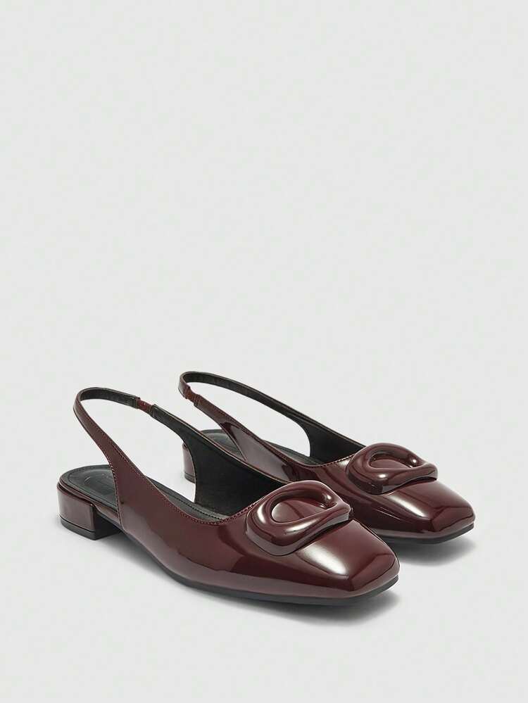 CUCCOO BIZCHIC Women's Basic Simple Black Slip-On Flats, Backless Casual Commuter Shoes For Christmas Valentine's Day