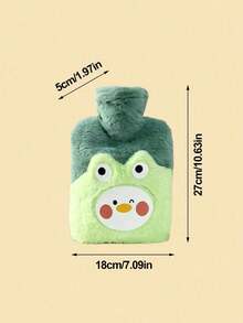 POKOJA LAND Winter Plush Hot Water Bag Cartoon Design Thickened PVC Warm Bottle Removable Cover Cold Weather Aid(The Color Of The Expression Accessories Is Random.) - Multicolor - View 7