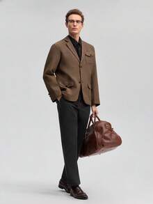 Officeau Men's Autumn/Winter New Herringbone Casual Suit Jacket, Slim Fit Workwear Blazer