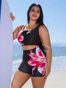 Swim SPRTY Áo tắm liền thân cỡ lớn in hoa mới năm 2026, kiểu dáng thể thao, thích hợp cho lướt sóng. - Nhiều màu - Xem 4