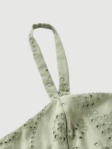 SHEIN MOD Plus Size Women's White Embroidered Maxi Dress 2-Piece Set, Boho Style Multi-Layered Ruffle Hem, Suitable For Dates, Holidays, Picnics, Beach Wear, Comfortable Outfit Light Green Women Set Green Eyelet Skirt And Top Sage Green Two Piece Two Piece Sundress Garden Party Outfit - Green - View 4