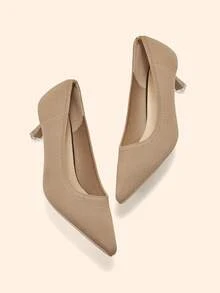 CUCCOO BASICS Women's Elegant Pointed Toe Pumps For Commuting Valentine's Day - Brown - View 2