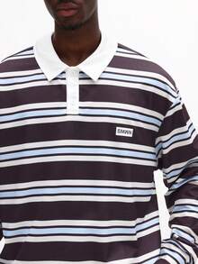 SUMWON Crop Fit Long Sleeve Striped Polo Sweatpants Co Ord Set Casual Loungewear Two Piece Matching Outfit Winter Comfort - Multicolor - View 5