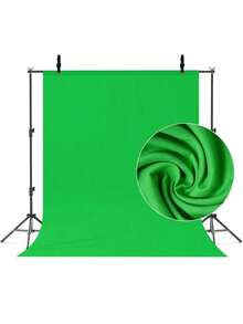 GAINVANE 色键绿幕背景布，加厚绿色幕布背景，带杆袋，全套直播配件 - 綠色 - 查看 1