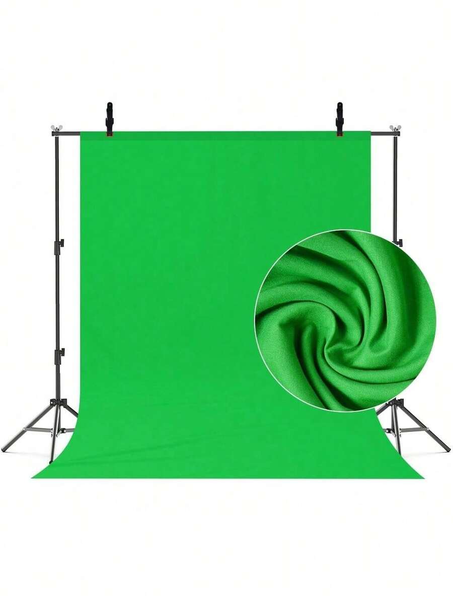 GAINVANE 色键绿幕背景布，加厚绿色幕布背景，带杆袋，全套直播配件 - 綠色 - 查看 1