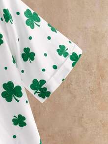 HIMLAND Men's Clover Print Short Sleeve Single-Breasted Casual Shirt - Multicolor - View 6