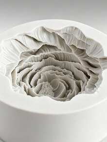 1pc Peony Flower Shaped Silicone Mold, Suitable For DIY Candle Making - Grey - View 5