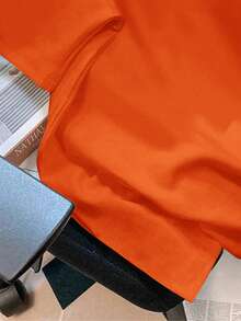 Manfinity Joysei Orange Knit Men's Standard Size Crew Neck Short Sleeve T-Shirt - Orange - View 3
